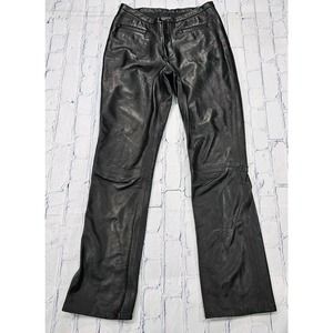 Vintage Damselle Lined Black Soft Leather Pants Made USA WOMENS SIZE 6